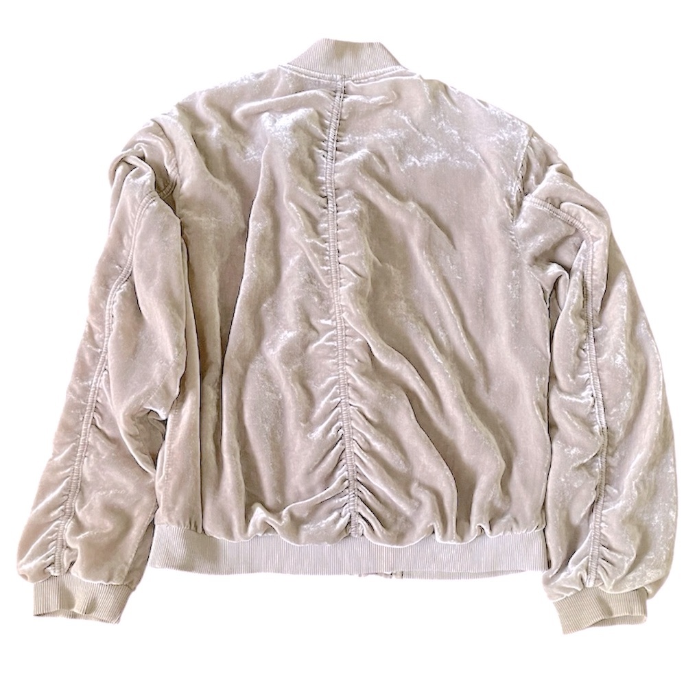 Free People Ruched Velvet Size XS Bomber Jacket - Picture 6 of 8